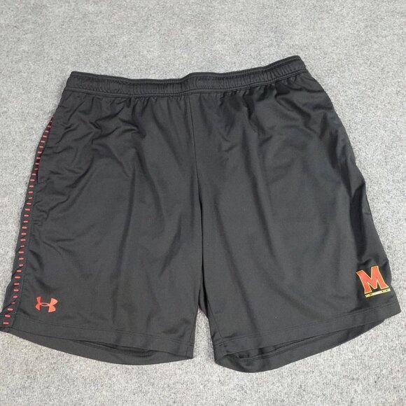 Under Armour Maryland Basketball Shorts 3XL Black Solid  8" Locksley - Picture 1 of 10